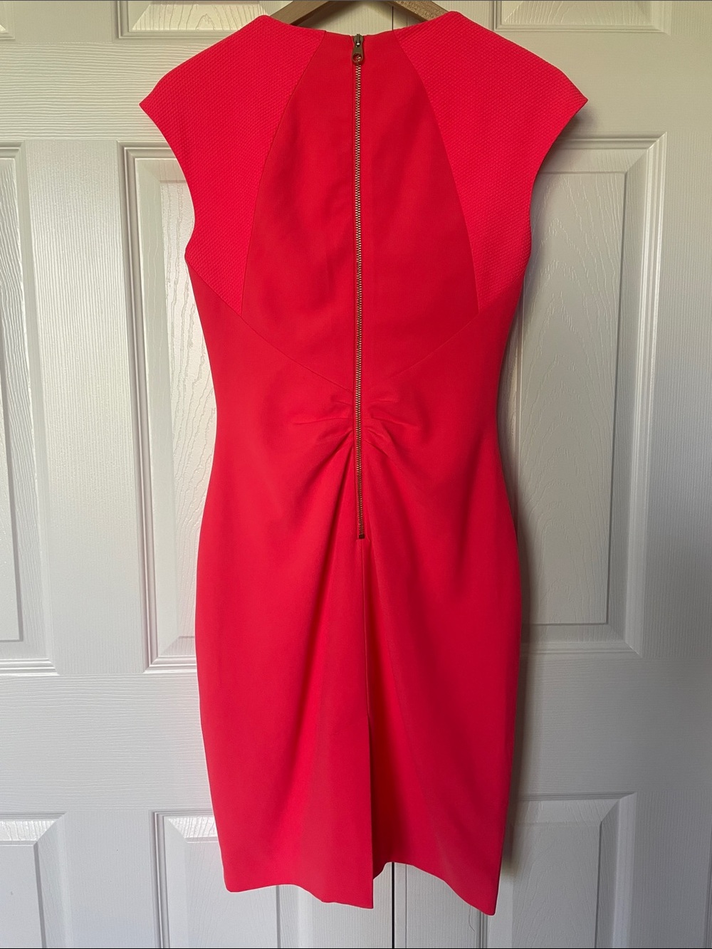 Ted Baker Vibrant Coral Cap-Sleeve Sheath Dress - Picture 6 of 7